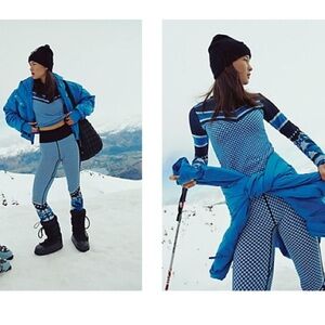 FP Movement by Free People Women's Myoko Jacquard Base Layer Set in Cobalt